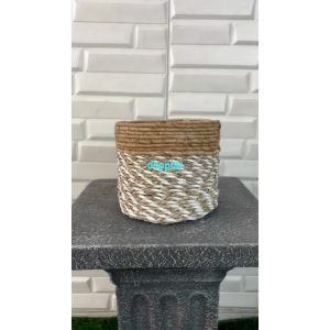 Cover Pot Seagrass Coklat Mini Keranjang Aesthetic Pajangan Hiasan Dekorasi Rumah