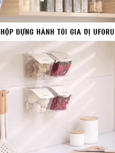Hộp Treo Tường Đựng Hành Tỏi Trong Suốt Hộp Đựng Đồ Đa Năng Đựng Đồ Khô Nhà Bếp Có Năp