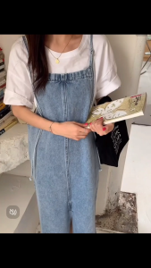 Denim Overalls for Women: Large Size Belly-Covering & Slimming 2024 Summer Suspender Dress Sweet