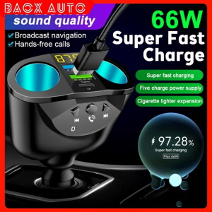 TẨU SẠC ĐIỆN THOẠI BLUETOOTH 5.0 ĐA NĂNG 5 TRONG 1 12-24v 4.8A MÀN HÌNH LCD CÓ CỔNG TYPE-C