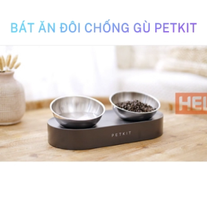 Bát Đôi Inox Chén Ăn Chống Gù Cho Chó Mèo Petkit chất liệu inox - HeLiPet