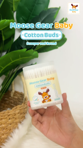 Moose Gear Baby Cotton Buds Scooper Round 400 Tips (200pcs) Tiny Gentle Care Swabs for Newborn