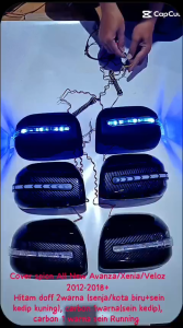 SEPASANG COVER SPION COVER MIRROR TUTUP BATOK SPION ALL NEW AVANZA/VELOZ/TYPE G 2012 - 2018 CHROME HITAM CARBON