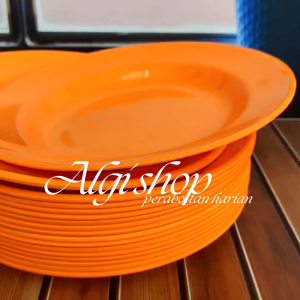 8Pcs Piring Makan Melamin besar tebal bulat cekung