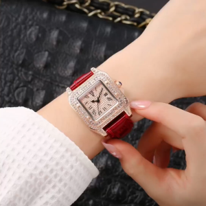 Jam tangan Wanita Ticarto 2853T tali kulit mata kotak romawi original