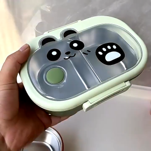 MINA KOTAK MAKAN ANAK 2 SEKAT STAINLESS RANTANG MAKAN MOTIF LUCU KARAKTER KOTAK BEKAL SEKOLAH KANTORAN