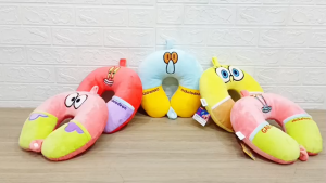 Bantal Leher U Tali Kancing Spongebob & Friends