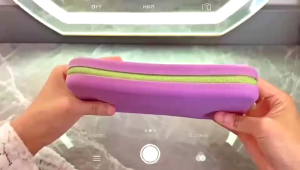 Square Silicone Storage Bag Large Capacity Travel Makeup Brush Holder Portable Waterproof Makeup Pouch with Zipper