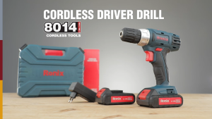 Ronix 8014 Cordless Impact Drill 14.4V Li-ion Compact & Lightweight 1.2kg 21 Clutch Settings 2-Sleeve Keyless Chuck High Performance 1.5Ah Battery 2-Speed Function LED Work Light Anti-Shock Soft Grip Fast Charging BMC Case with 2 Batteries & Ch