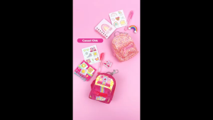 Make It Real 3C4G Retro Gamer Mini Backpack Keychain with Stationery Set (12088) Fashion Stationery Accesorries for Girl
