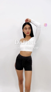 DAPHNE LONG SLEEVE WITH CUP BRA / CROP TOP BRA YOGA GYM FITNESS WANITA