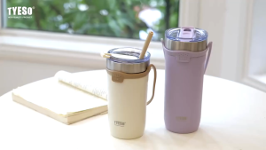 Tyeso Botol Minum Sedotan 710ml TS-8767 Tumbler Handle Silikon Cup Vacuum Insulated Stainless Steel