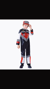 hiCosplayDy Kids Race Car Driver Costume Racer Jumpsuit Suit Racing with Cap Cosplay Dress Up