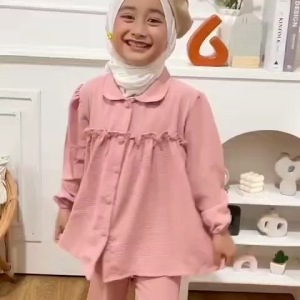 Setelan Zaina Setelan Anak Rayon Cringkle Airflow Neeca Kiddos Size 6 8 10 12 14 Tahun