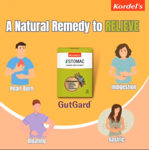 Kordels EStomac Licorice Root Extract 150mg for Daily Gut Health (30 veg caps)