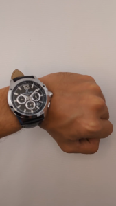 (2 Years Warranty) Daniel Klein Exclusive Men Chronograph Watch DK.1.13671-1 Black Leather Strap