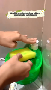 VIRAL Pump Dispenser Tempat Wadah Sabun Cuci Piring Dapat Spons Cuci Piring-SS