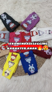 LEGGING ANAK KARKATER HAPPY PINGGIR/LEGGING ANAK PEREMPUAN