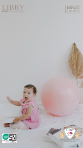 LIBBY BABY Baju Jumper Balon Puffy  Playsuit Bayi Perempuan umur 0-1 tahun