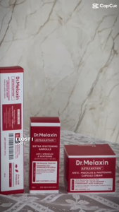 Combo trắng da mờ thâm nám Astaxanthin : Serum 30ml + Kem 50g + Kem chống nắng 50g + Mặt nạ 5ea Dr Melaxin