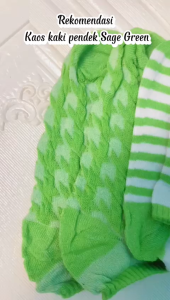 TYKS113 Kaos Kaki Wanita Sage Green Edition Pendek Ankle Socks