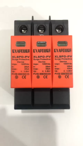 SPD DC 3P 1000V Surge Arrester 20KA-40KA Anti Petir Surge Protection Device DC Voltage 1000VDC (Din Rail Type)