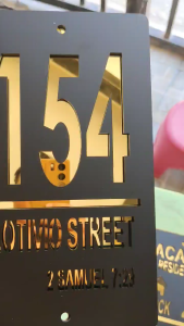 House Plate Number 7x12 Inches Laser Cut - Yayamanin Wall Decor