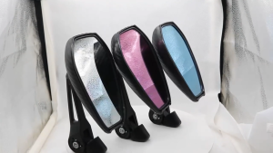 UNIVERSAL SHORT STEM REARVIEW Ray save SIDE MIRROR with screws HD Blue Lens