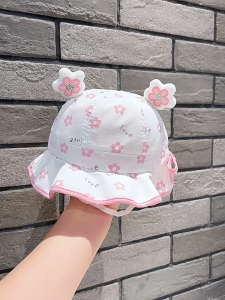 (พร้อมส่ง) หมวกเด็ก 2เดือน-12เดือน รอบหัว:44-46 cm. หมวกปีกรอบเด็กผู้หญิง ผ้าฝ้ายพิมพ์ลายดอกไม้ 🌸 ด้านข้างผูกโบว์ หมวกเด็กผู้หญิง หมวกแฟชั่นเด็ก หมวกเด็กกันแดด หมวกเด็กน้อย หมวกเด็กเล็ก หมวกเด็กน่ารักๆ หมวกบักเก็ต ( Bucket) มีสายยางยืดคล้องใต้คาง