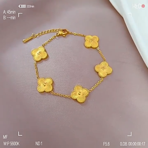 gelang emas bangkok cop 916 Clover lucky bracelet for women gift