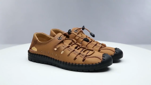 LucyShoes รองเท้าแตะผู้ชายทันสมัยฤดูร้อนใหม่รองเท้าแตะ PU กลวงกีฬาลำลองระบายอากาศรองเท้าแตะชายหาดขี้เกียจต่ำด้านบน