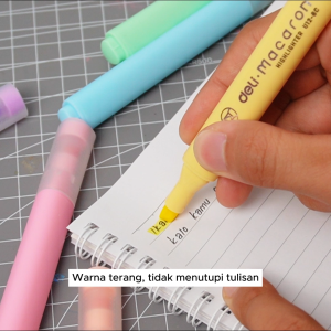Deli Highlighter / Highligther Warna Pastel Macaroon Isi 6 Warna Design Miyou EU12-6C