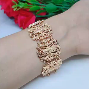 Gelang Rantai Titanium Tembaga Xuping Perhiasan Fashion Aksesoris Lapis Emas Tidak Mudah Luntur GR8