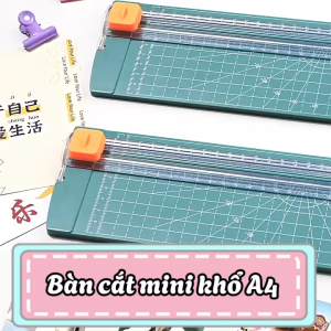 Bàn cắt giấy mini khổ A4 kèm lưỡi cắt 2 chiều