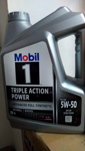Mobil1™FS X2 น้ำมันเครื่อง 5W-50 ขนาด4ลิตร API: SN โมบิล1 แกลลอนสีเทา เกรดสังเคราะห์แท้ 100% Mobil1 Triple Action Power