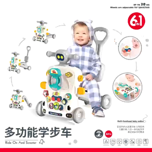#Readystock 6in1 Baby Walker Toddler Sit to Stand Learning Walker Music Toys Water Tank Musical Kids Play steering