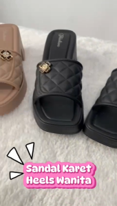 Baruul!!! Sandal Heels Karet Wanita Import W3433