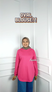 Baju Atasan Oversize Kekinian Oval Blus Kaos Katun Combed 24s S M L XL XXL 3XL Blouse Polos Wanita