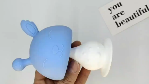【New】Baby Teether Mushroom Mainan Gigit Bayi Hand Grip Soft Silicone Teethers Infant Fruit Chewing Toy Rattle Teething Toys