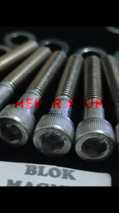 Baut Blok Mesin Kiri Kanan Suprta X 125 Kunci L Stainless Steel