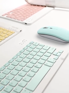 Combo bàn phím và chuột không dây mini màu pastel xinh xắn thích hợp máy tính bảng ipad tablet nhỏ gọn tiện lợi học sinh sinh viên