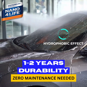 1-2 YEARS EFFECTIVE NANO4LIFE Nano4-Car Glass Set MADE IN GERMANY for WINDSHIELDS WINDOWS SUN/MOONROOF and other Glass Surfaces better than OTHER PRODUCTS in the market. PREVENTION IS BETTER THAN CURE.