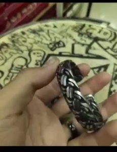 Gelang Titanium Monel Baja Putih Pria Wanita Model Cakar Anti Karat