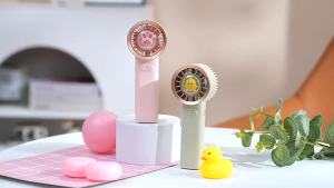 Mini Handheld Fan Portable Silent Office Home Cute Small Fan USB Rechargeable Desktop Cooling Fan with Night Light