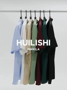 Huilishi Oversized mens plain drape fashionable lapel short-sleeved shirt