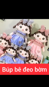 Búp Bê Đeo Bờm Mặc Váy Kẻ Biểu Cảm Đáng Yêu - Quà Tặng Cho Bé Gái - Thingkids