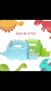 12pcs Dinosaur Candy Box Paper Handbags For Kids Birthday Party Decorations