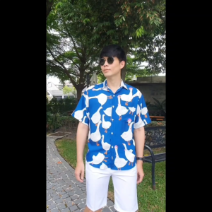 เสื้อเชิ้ตฮาวาย แขนสััน ผ้าเกาหลี