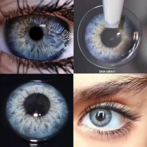 Mrs.H Popular Fashion 2Pcs Graded(1.00~-8.00) Green Blue Purple Colored Contact Lens With Power   Hydrogel Soft 14.2mm Contacts lens美瞳销库存Free lens case