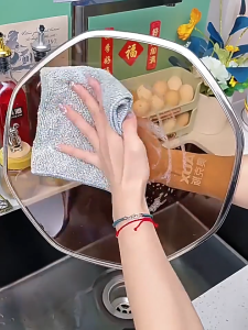 Khăn Lau Bếp Đa Năng Giẻ Lau Tay Nhà Bếp Hai Mặt Chất Liệu Sợi Than Tre Mềm Mại Kích Thước 25x25 Cm